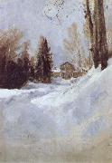 Valentin Serov Winter in Abramtsevo-A House oil painting picture wholesale